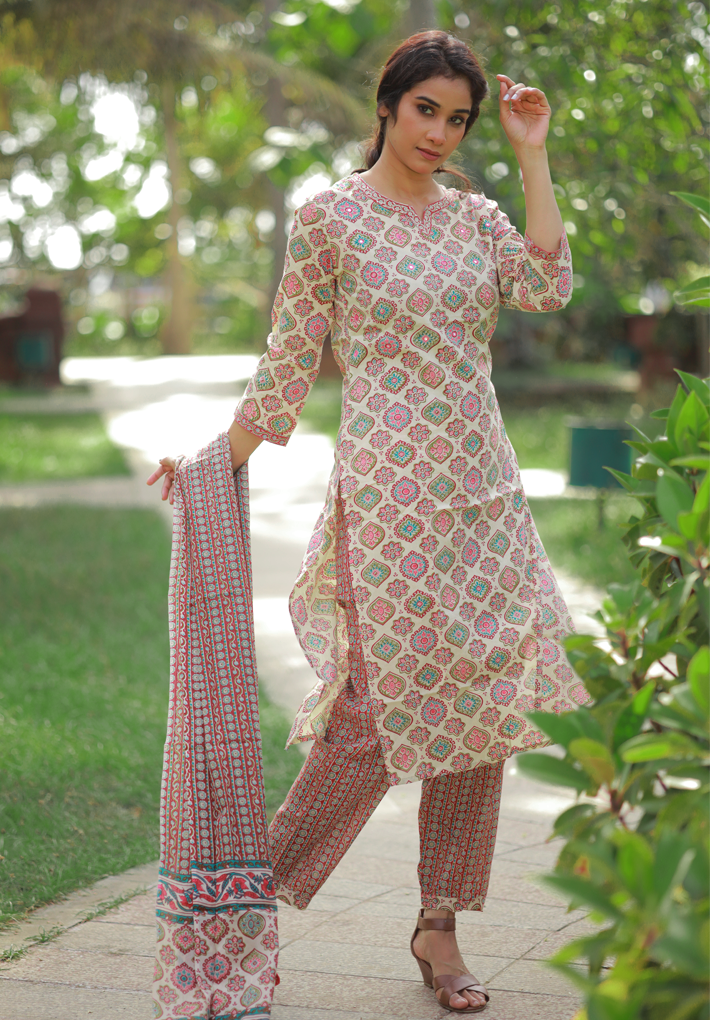 Atasi Readymade White Salwar Pants Embroidered Cotton Salwar Kameez Suit  Indian Dress - 24 - Walmart.com